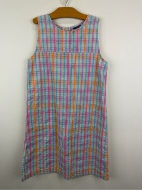 Genuine Girl Y2K Pastel Plaid Sleeveless Pocket Dress XL 16 Cotton